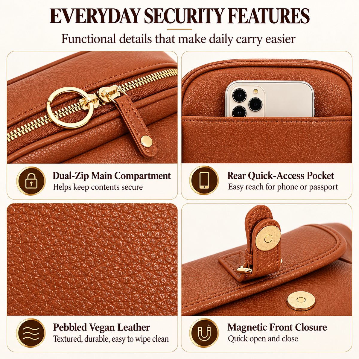 Anti-Theft Messenger Bag