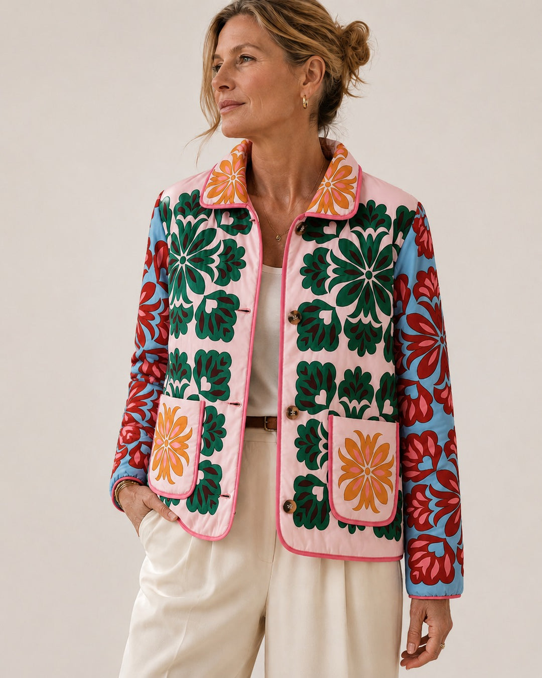 Heritage Bloom Cotton Puffer Jacket