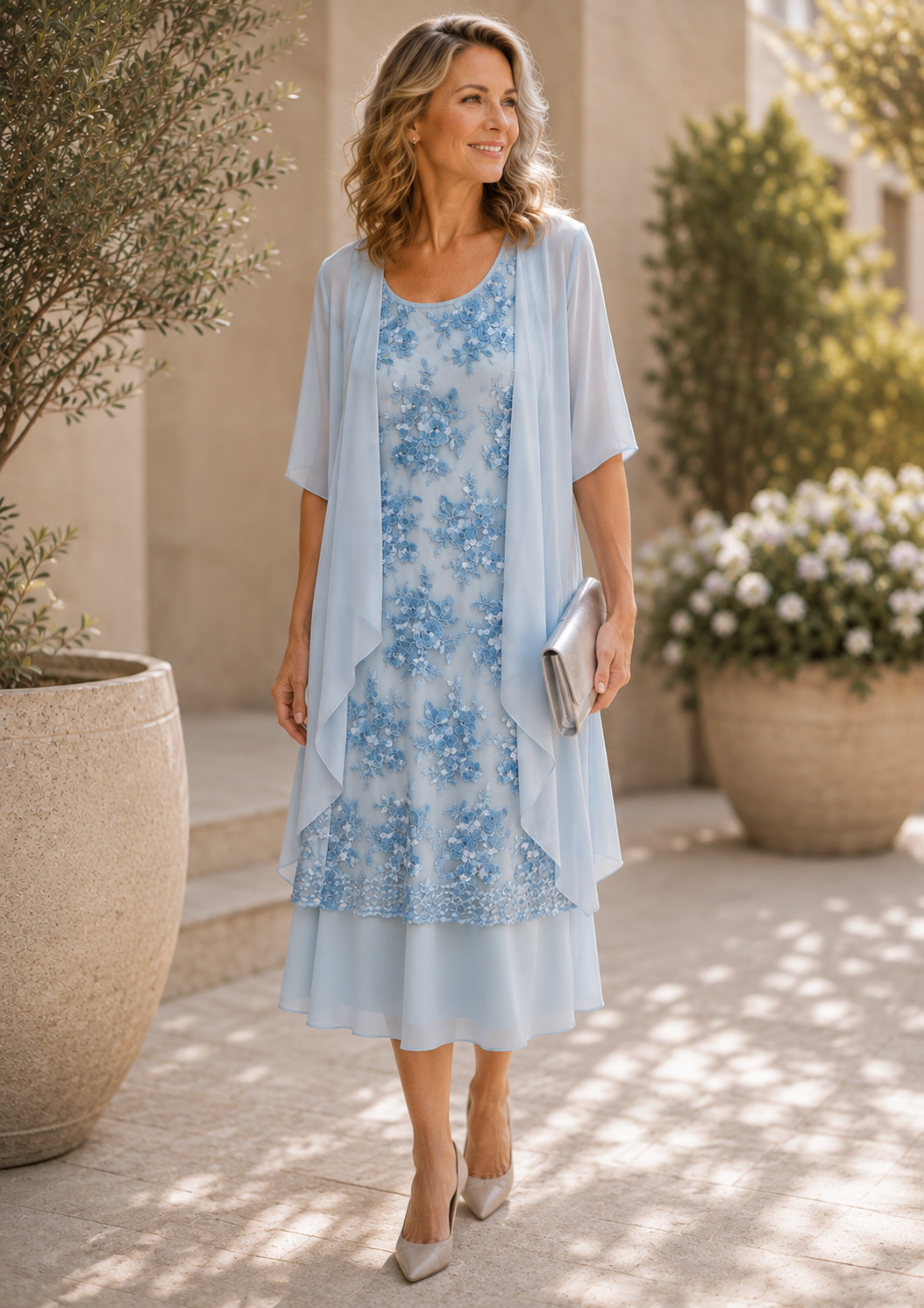 Elegant Chiffon Two-Piece Dress Set